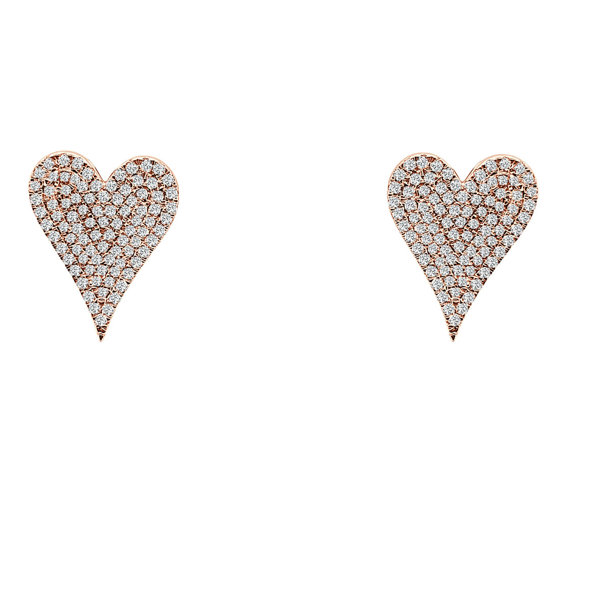 Elegant Heart Shaped Rose Gold Earrings main image 1