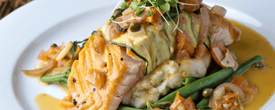 Wednesday Recipe: Blackened Salmon, Rice Pilaf & Shrimp Medley With Beurre Blanc Sauce