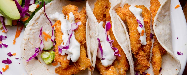 Wednesday Recipe: Fish Tacos With Lime-Cilantro Crema