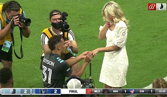 Minnesota United's Hassani Dotson Stuns His Girlfriend With an On-Field Proposal