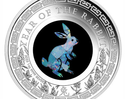 Perth Mint Celebrates Chinese Year of the Rabbit With Opal-Inlaid Silver Coin