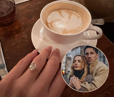 Actor Michael Trevino Pops the Question With Oval-Cut Diamond Ring