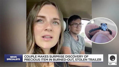 Symbol of Hope: Utah Couple Finds ‘Miracle Ring’ Amidst Ashes of Stolen Trailer