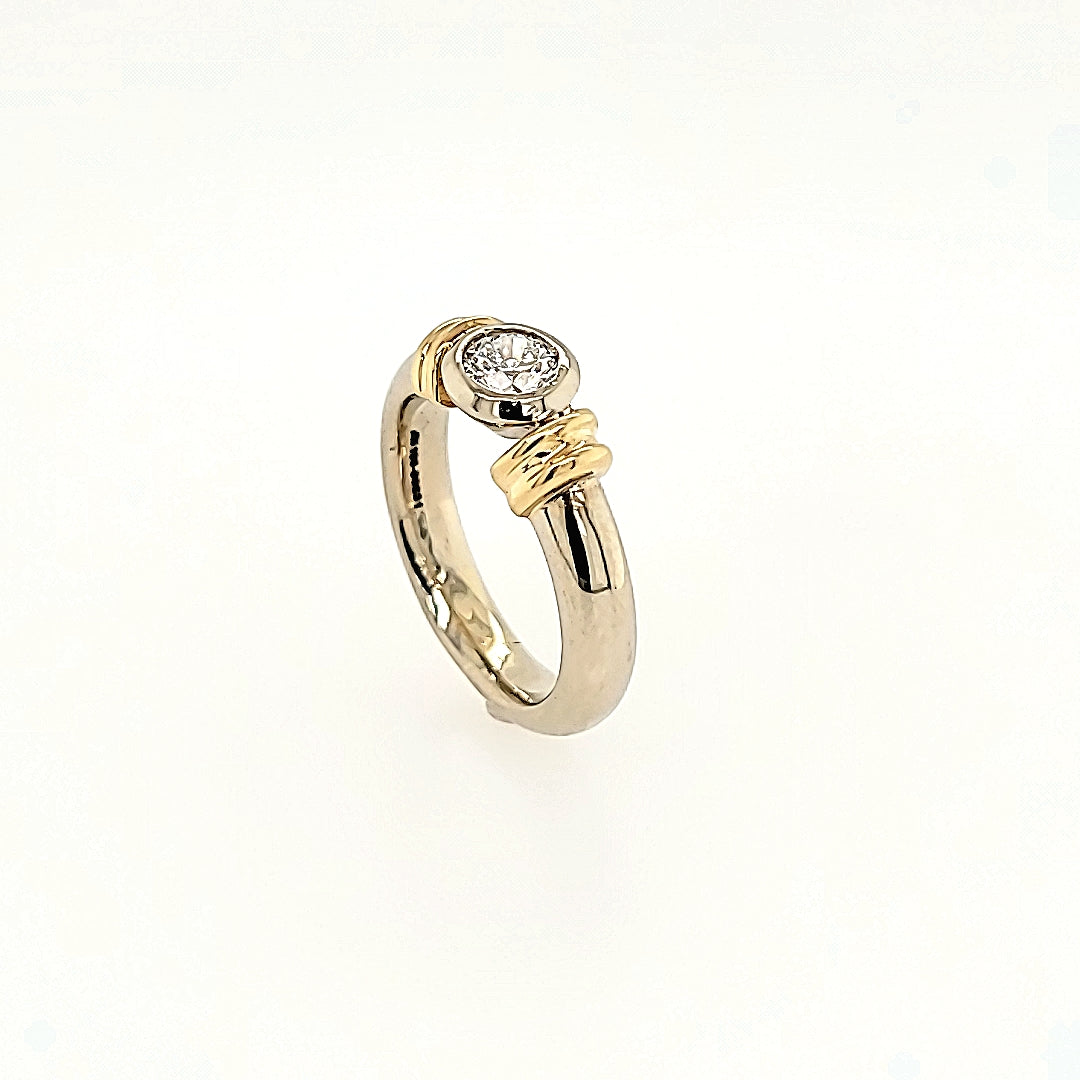 Diamond Bezel Set Solitaire Ring in 14k Gold
