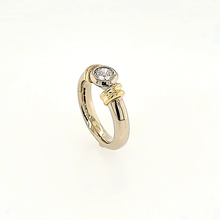 Diamond Bezel Set Solitaire Ring in 14k Gold