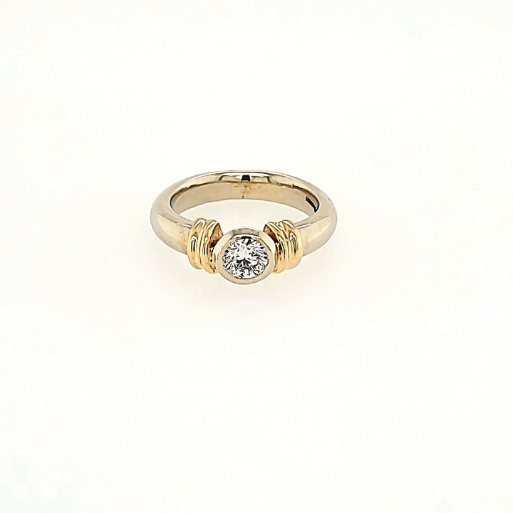 Diamond Bezel Set Solitaire Ring in 14k Gold