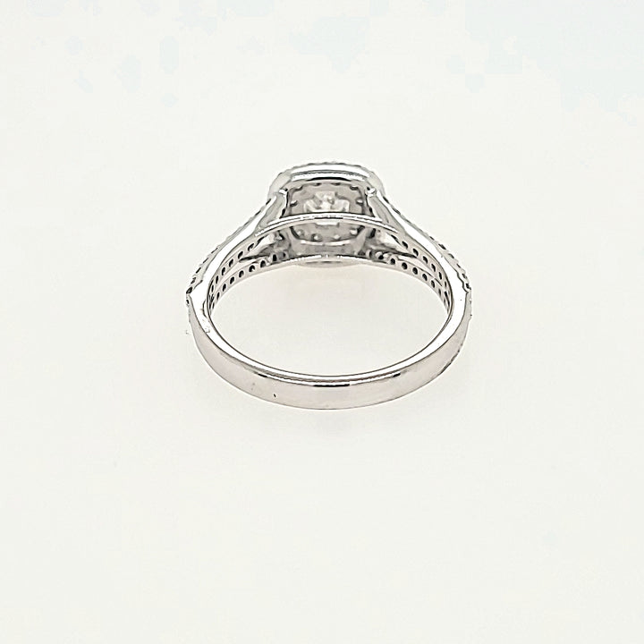 Double Halo Diamond Engagement Ring in 14k Gold