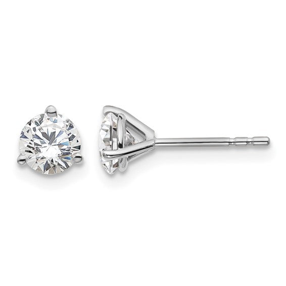 14k white gold round Lab diamond stud
