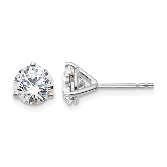 14k white gold round Lab diamond stud