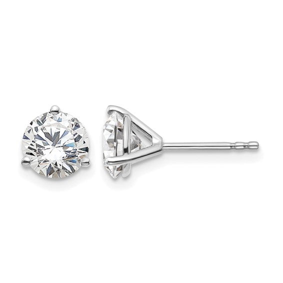 14k white gold round Lab diamond stud