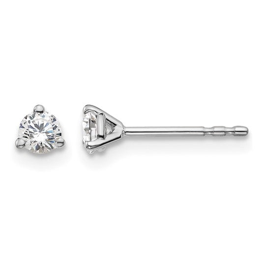 14k white gold round Lab diamond stud