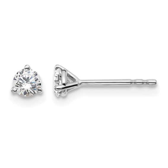14k white gold round Lab diamond stud