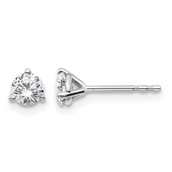 14k white gold round Lab diamond stud
