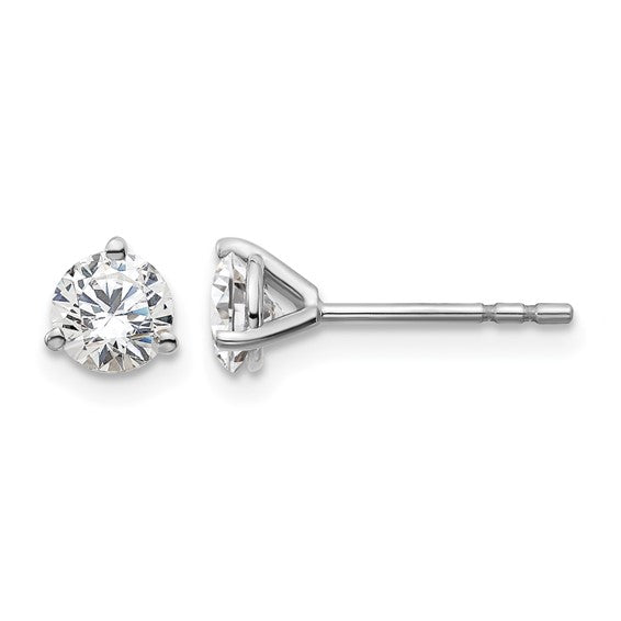 14k white gold round Lab diamond stud
