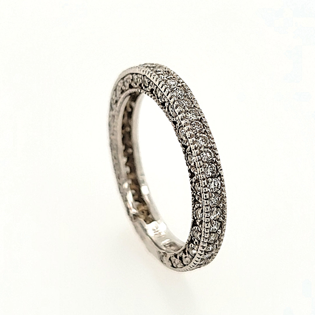 Intricately Detailed Diamond Band in 14k Gold