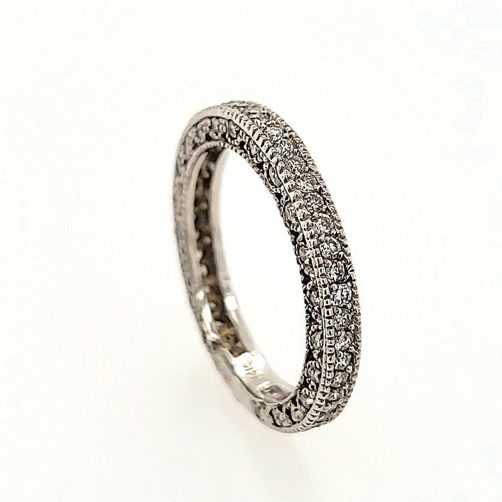 Intricately Detailed Diamond Band in 14k Gold