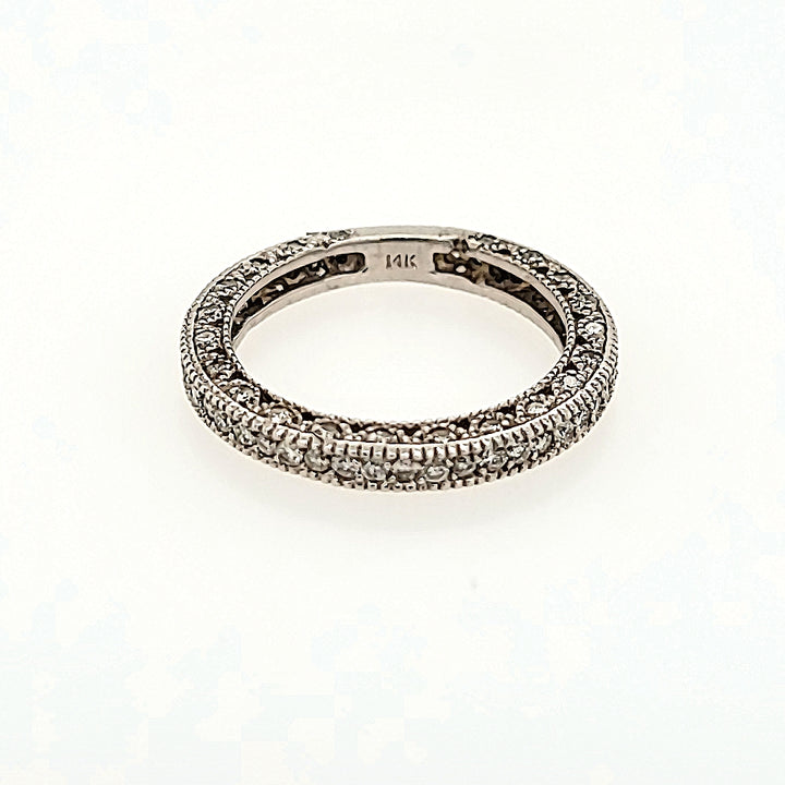 Intricately Detailed Diamond Band in 14k Gold