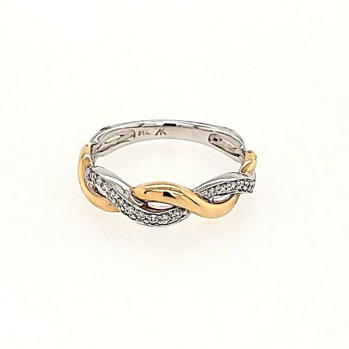 Infinity Inspired Woven Diamond Band in 14k Gold