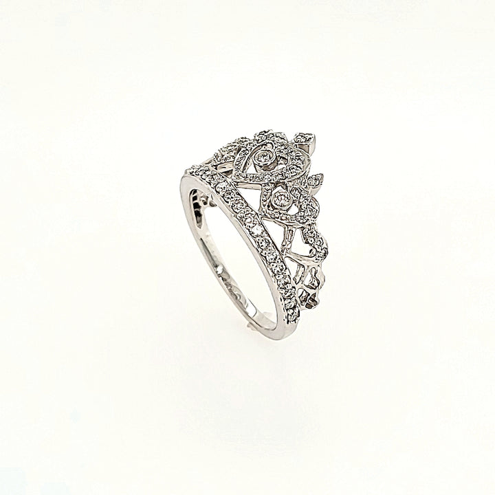 Crown Diamond Ring in 14k Gold