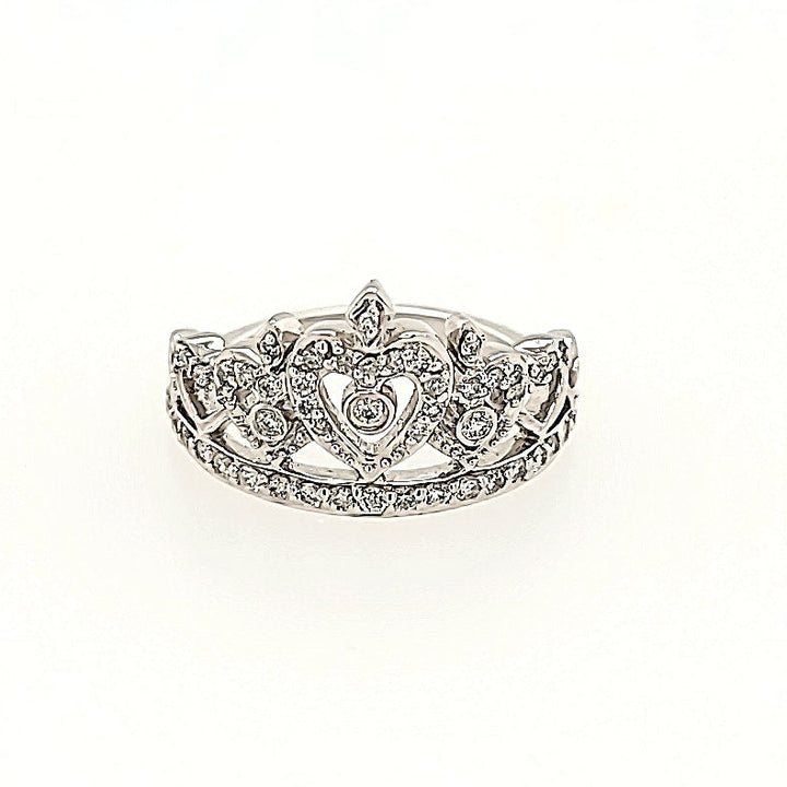 Crown Diamond Ring in 14k Gold