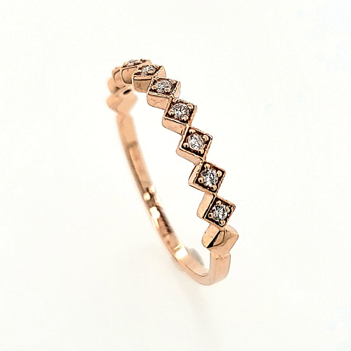 Geometric Inspired Diamond Ring in 14k Gold