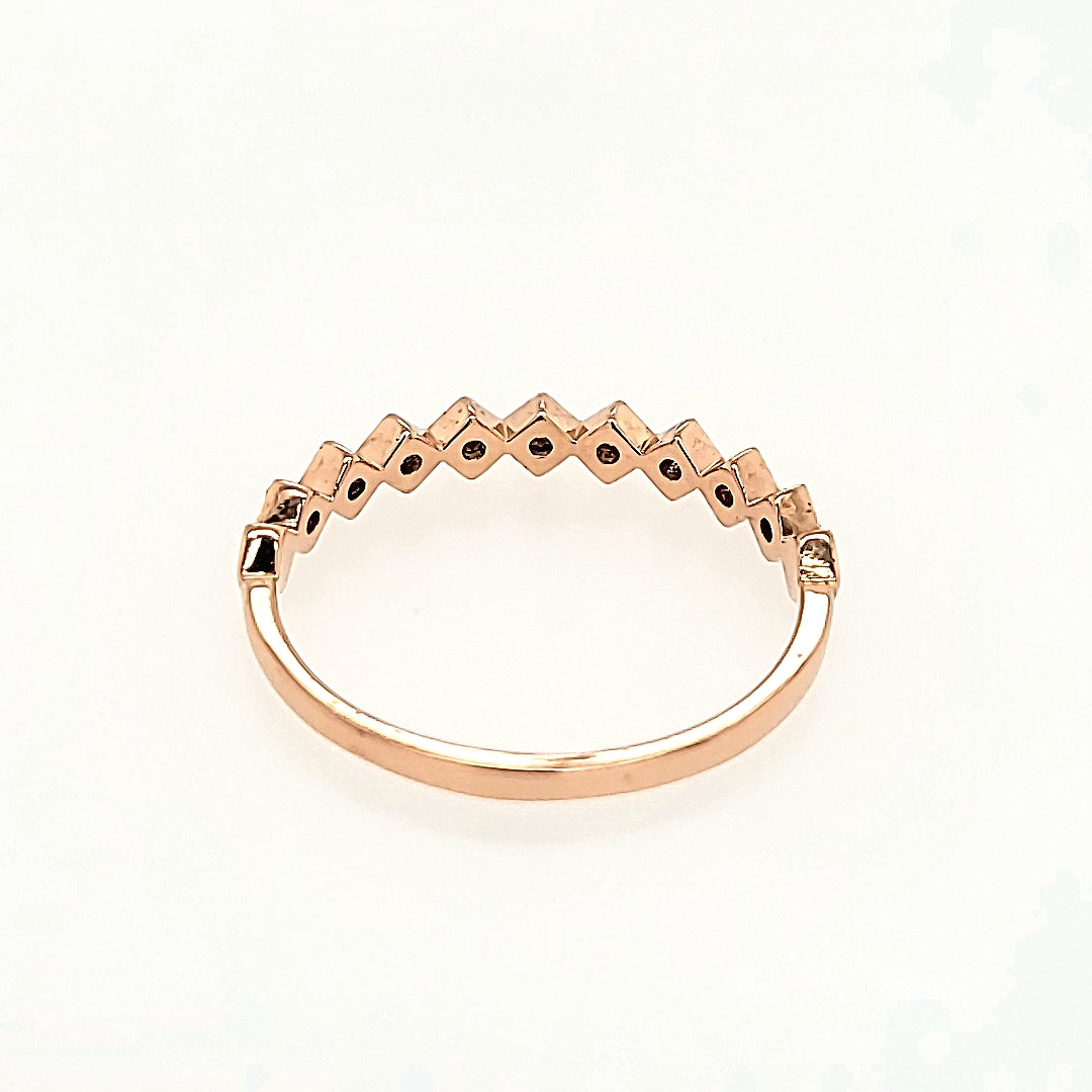 Geometric Inspired Diamond Ring in 14k Gold