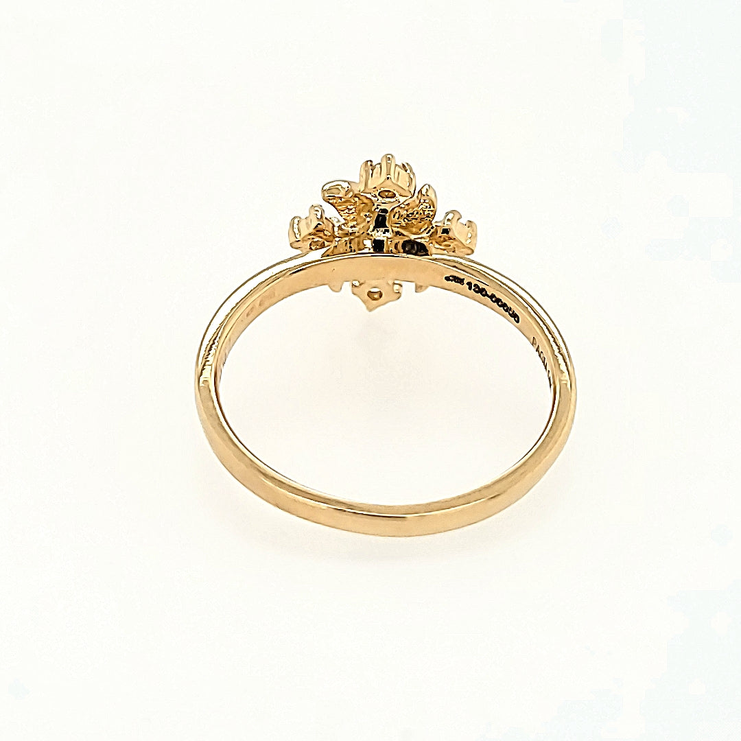 Intricate Four Stone Diamond Ring in 14k Gold