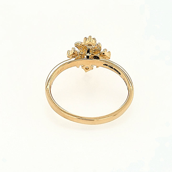 Intricate Four Stone Diamond Ring in 14k Gold