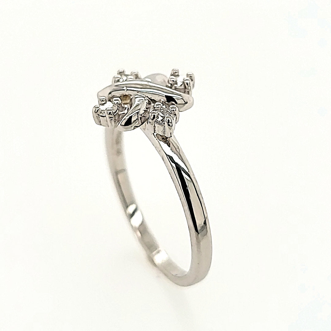 Intricate Four Stone Diamond Ring in 14k Gold