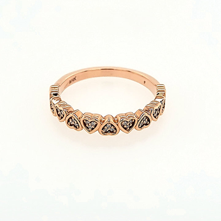 Diamond Heart Band in 14k Gold
