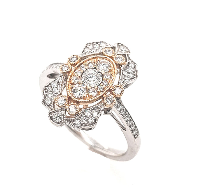 Vintage Inspired Diamond Ring in 14k Gold