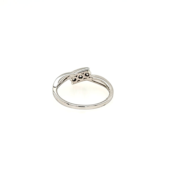 Three Stone Bypass Diamond Ring in 14k Gold