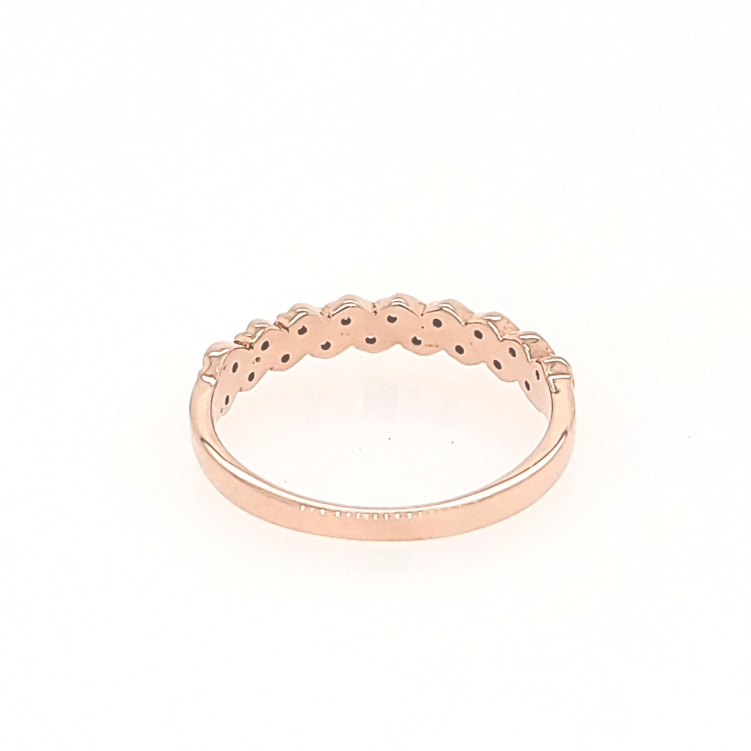 Rose Gold Diamond Braided Hearts Band