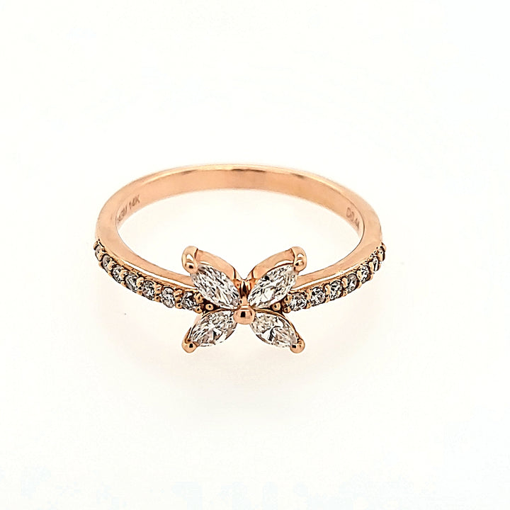 Nature Inspired Diamond Ring in 14k Gold