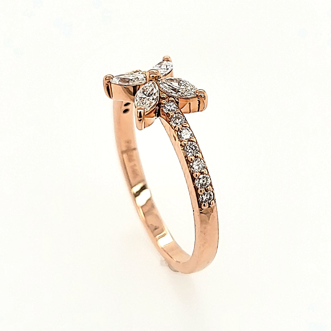 Nature Inspired Diamond Ring in 14k Gold