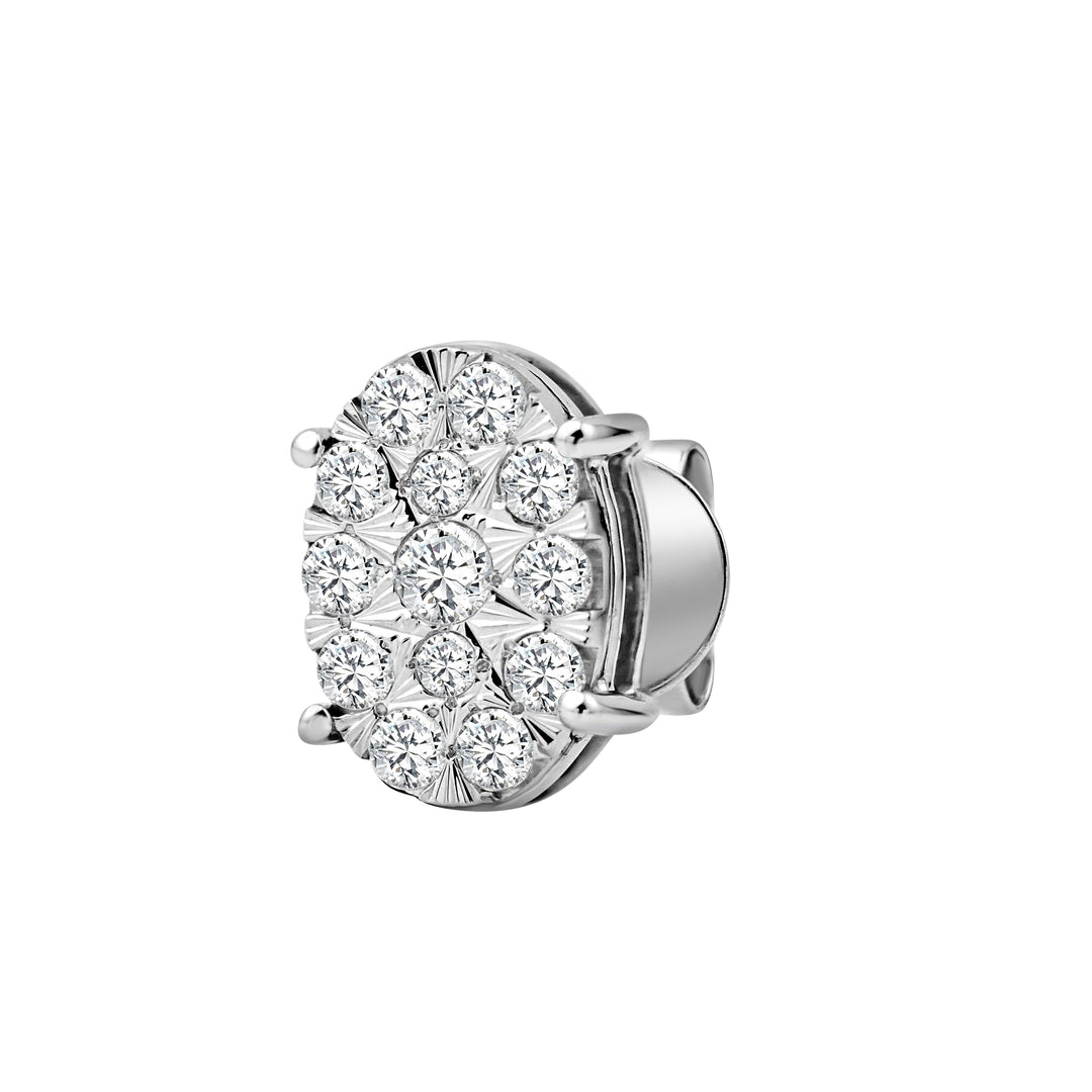 14K White Gold Oval Diamond Stud Earrings with 0.57ct TDW
