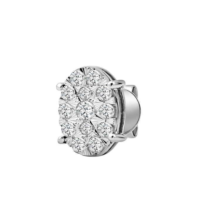 14K White Gold Oval Diamond Stud Earrings with 0.57ct TDW