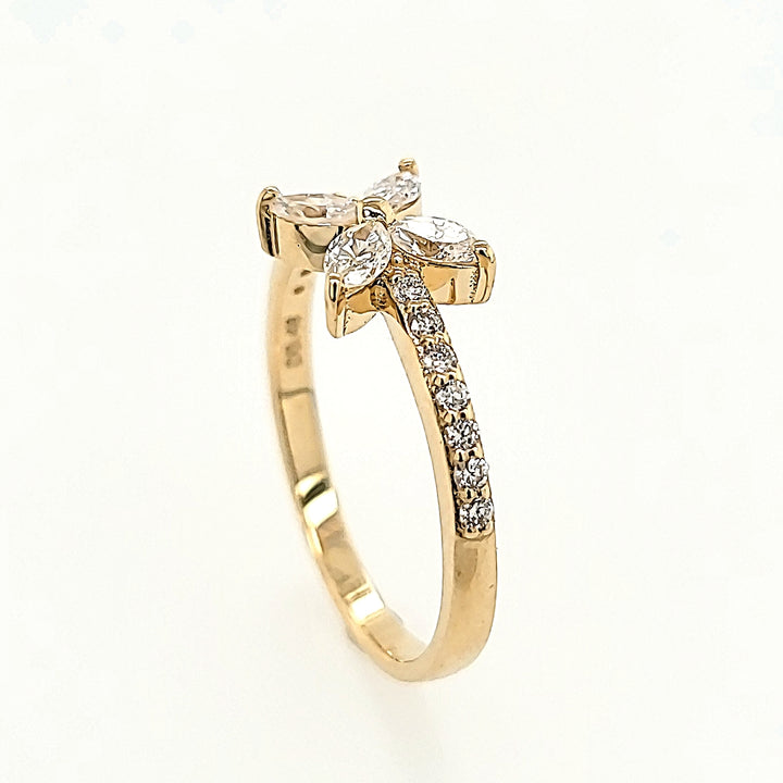Nature Inspired Diamond Ring in 14k Gold