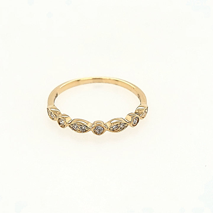 Geometric Diamond Band in 14k Gold