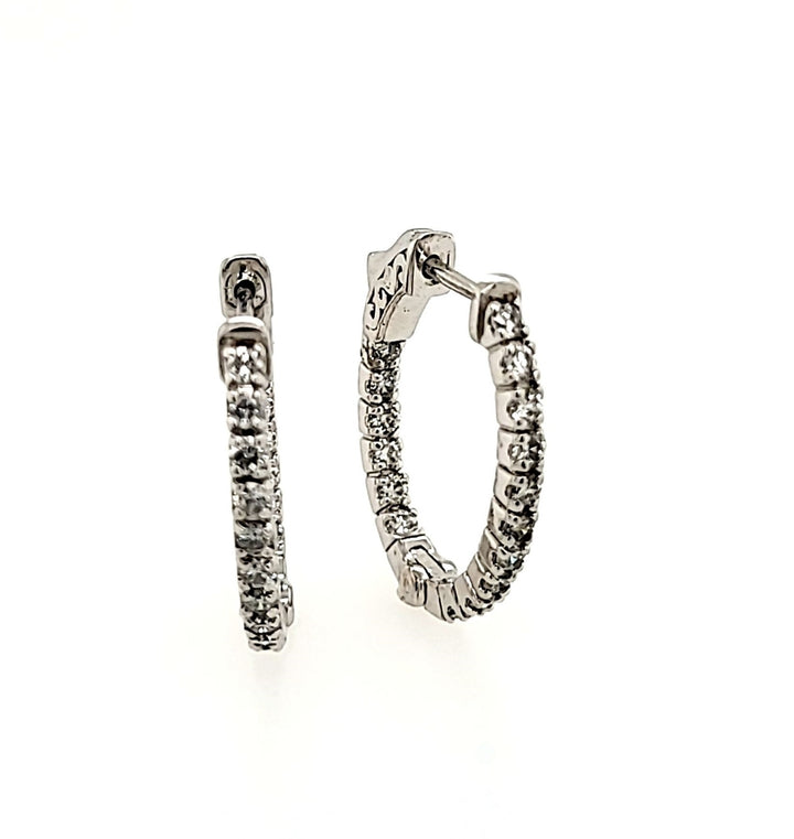 Inside-Out Diamond Hoops in 14k Gold