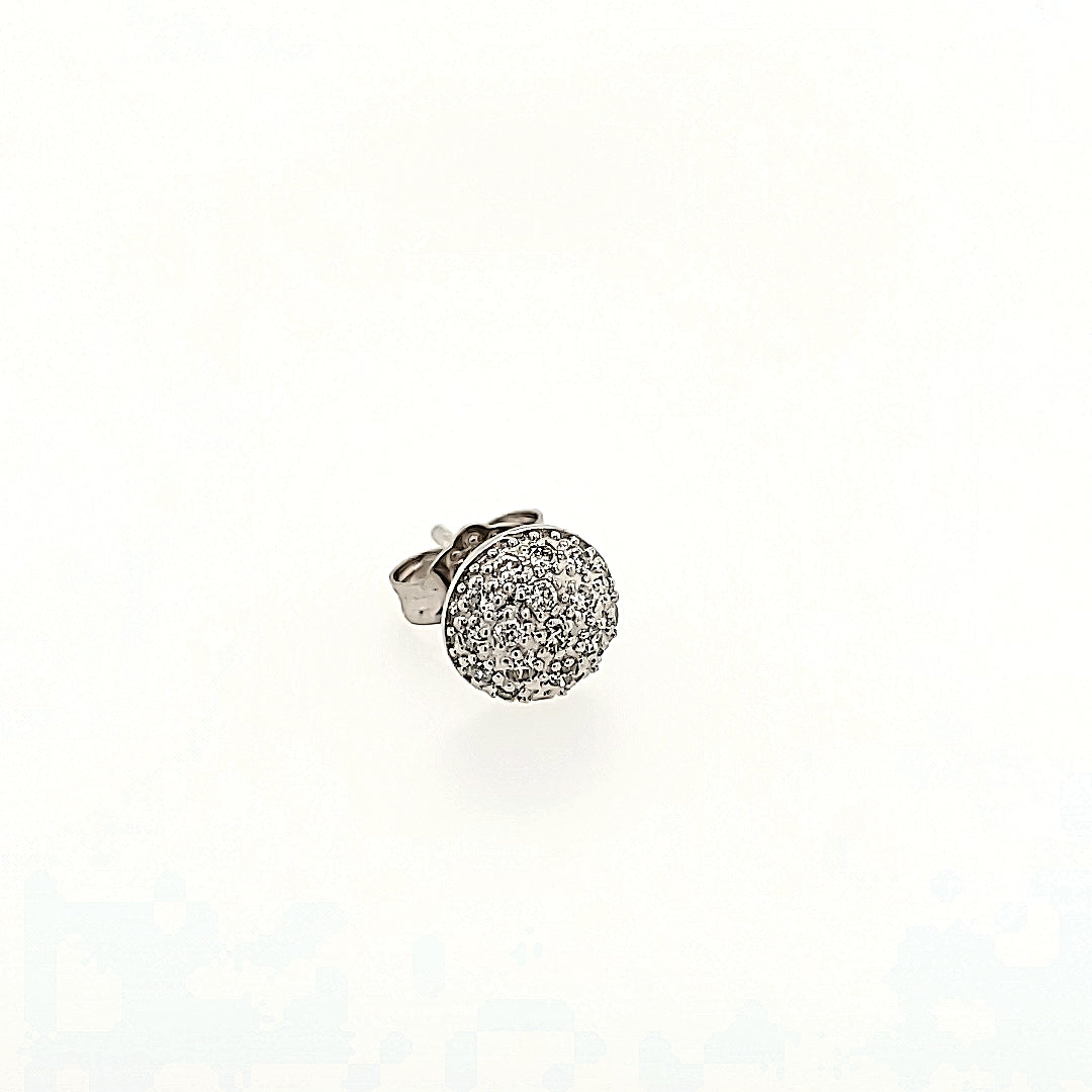 Diamond Button Style Earrings in 14k Gold