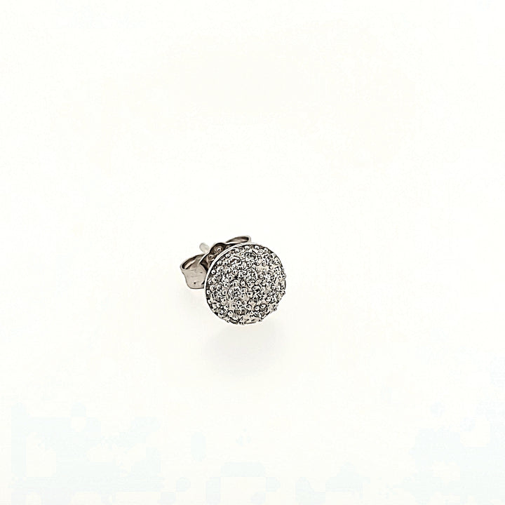 Diamond Button Style Earrings in 14k Gold