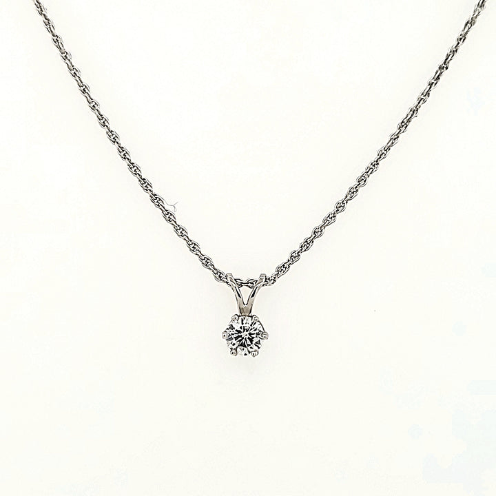 Solitaire Diamond Pendant 14k Gold