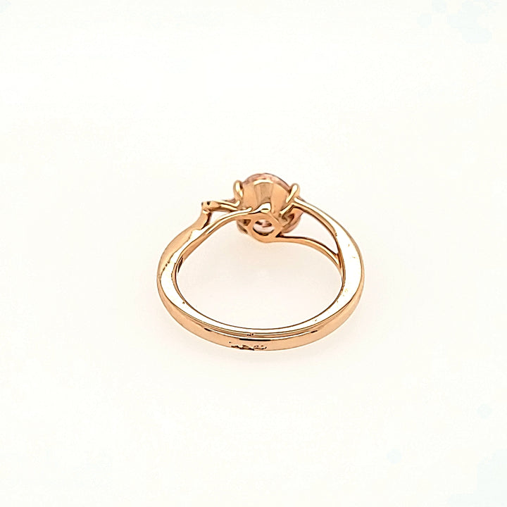 Celestial Inspired Morganite Ring with Diamonds in 14k Gold