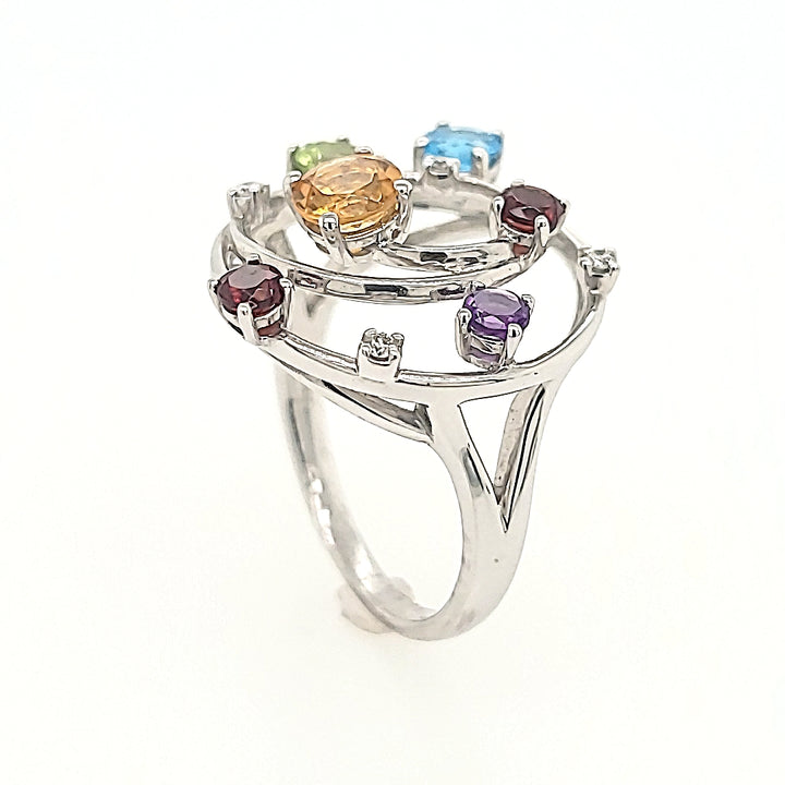 Gemstone and Diamond Ring in 14k Gold