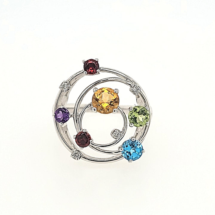 Gemstone and Diamond Ring in 14k Gold