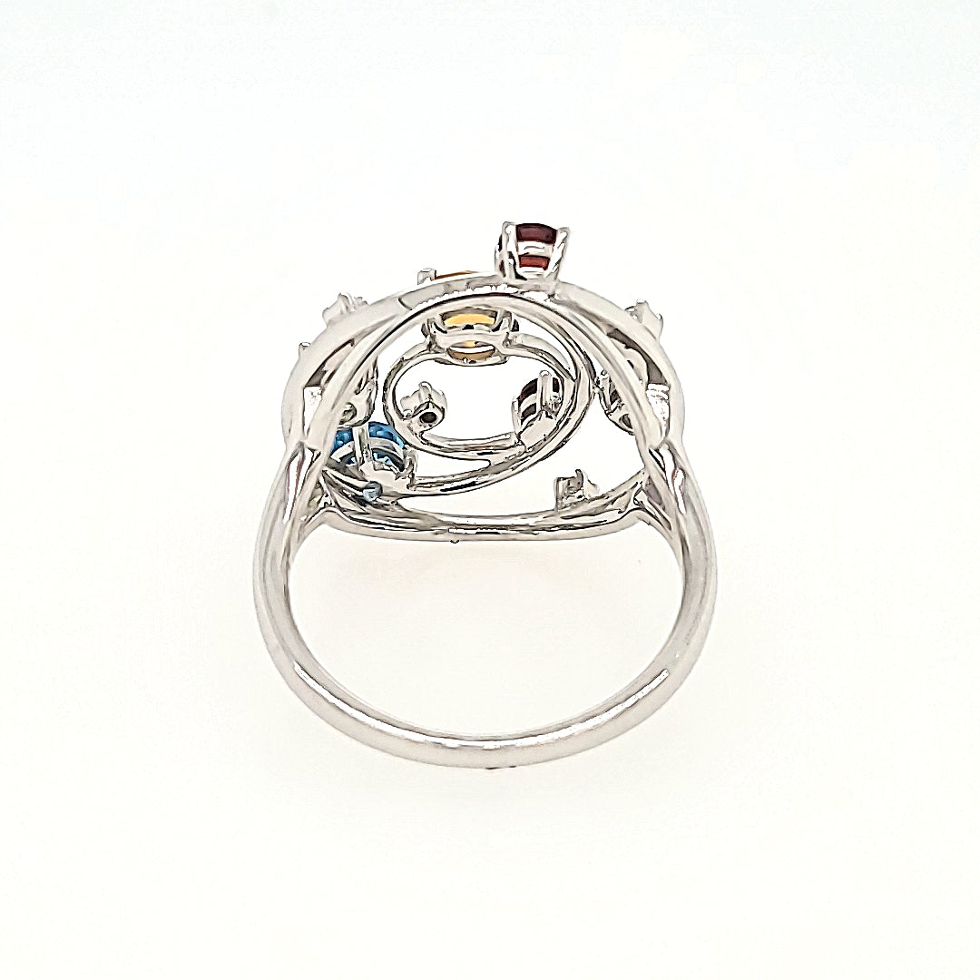 Gemstone and Diamond Ring in 14k Gold