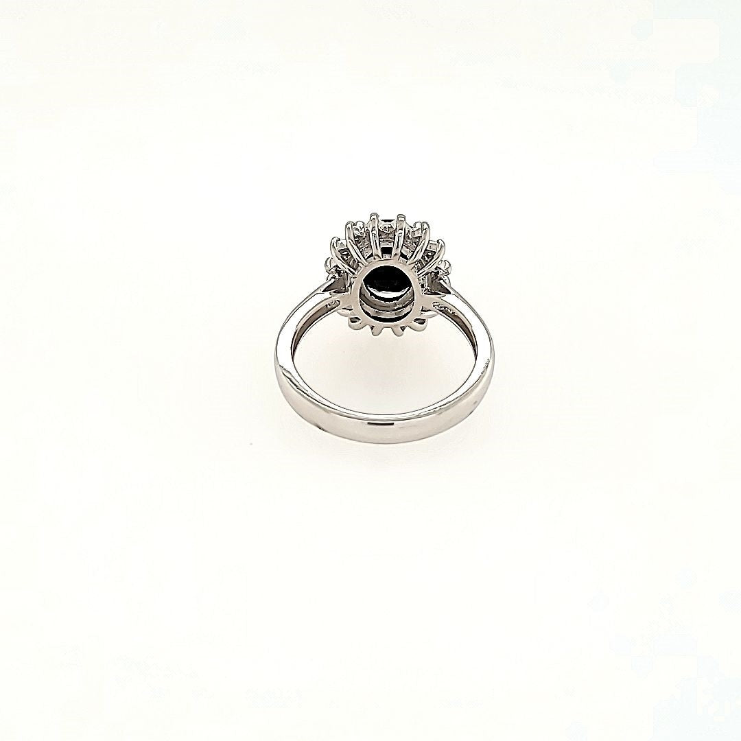 Blue Sapphire Cluster Ring in 14k Gold
