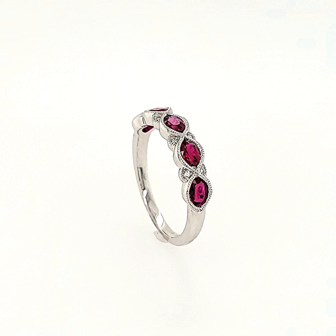 Ruby &amp; Diamond Band in 14k Gold