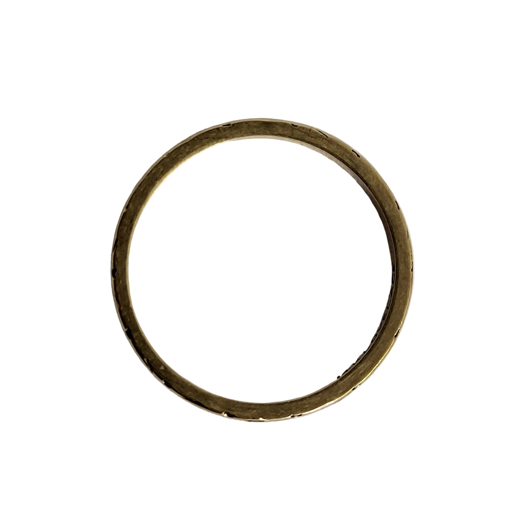 Etched wedding band in 14k white and yellow gold - Estate
